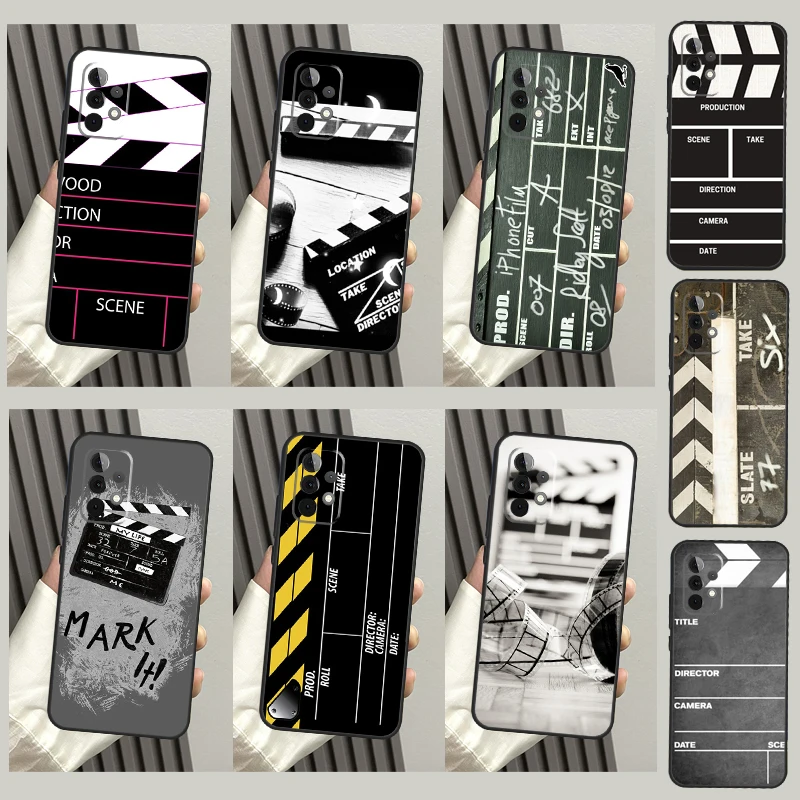 Clapper Board Case For Samsung Galaxy A54 A34 A13 A23 A33 A53 A73 A12 A14 A22 A32 A52 A51 A71 A21S Coque