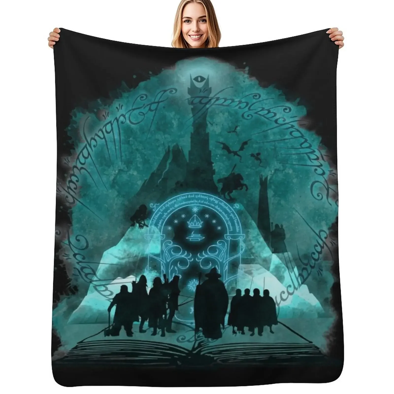 

The Fellowship of the Ring Throw Blanket Luxury Designer Summer Decorative Sofa Blanket