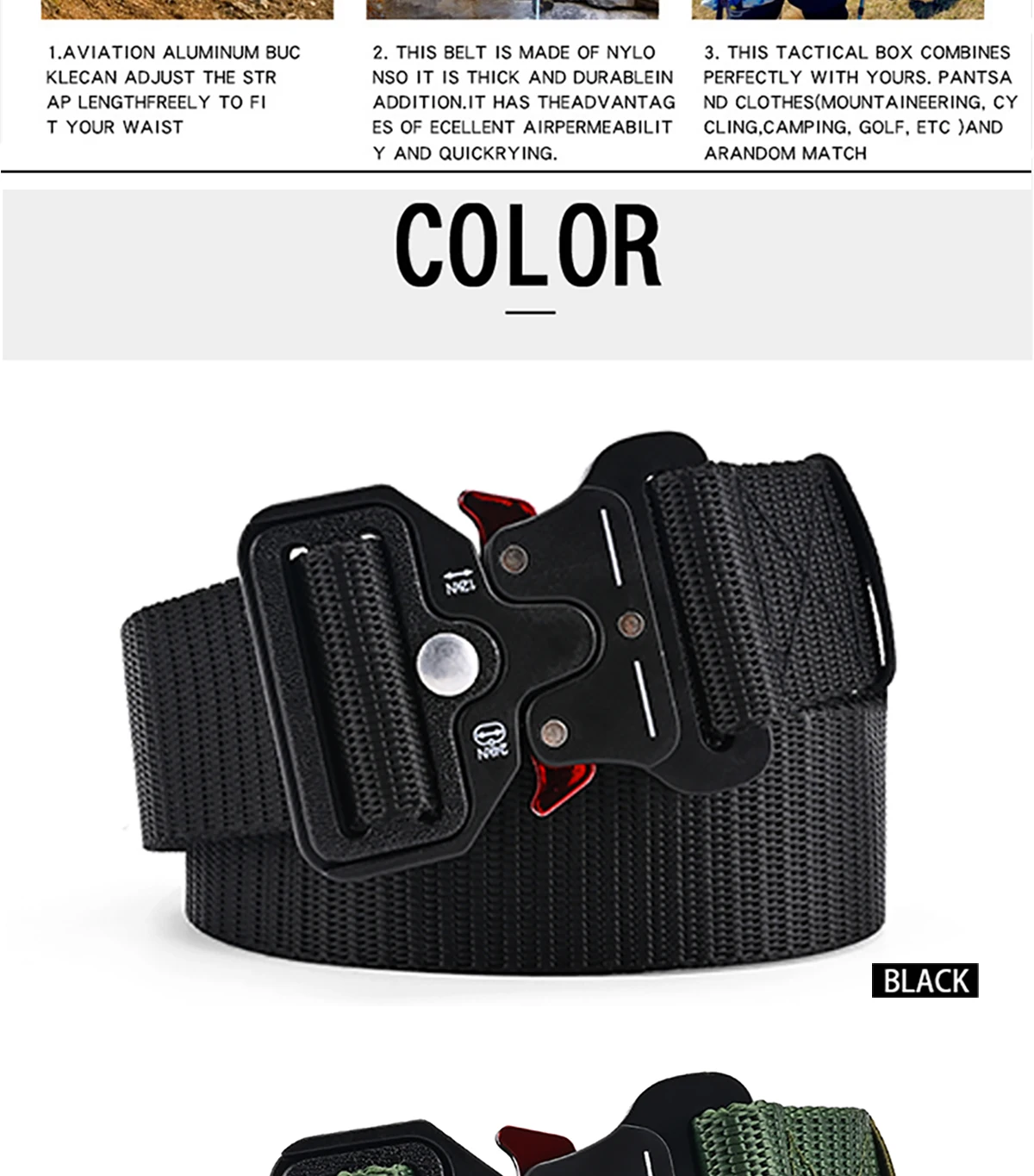 1Pc/2Pcs Versatile Men's Tactical Belts-Durable, Adjustable Design-For Outdoor Sports Enthusiasts,Pair with Jeans,For Men Women