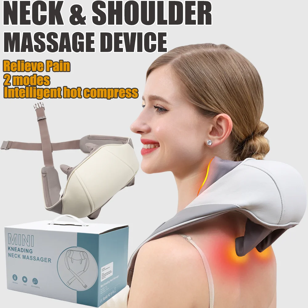 

Электрический массажер для шеи и плеч, массажер для шейного отдела позвоночника, трапеция, разминание мышц, массажеры для спины с подогревом, подушка для релаксации