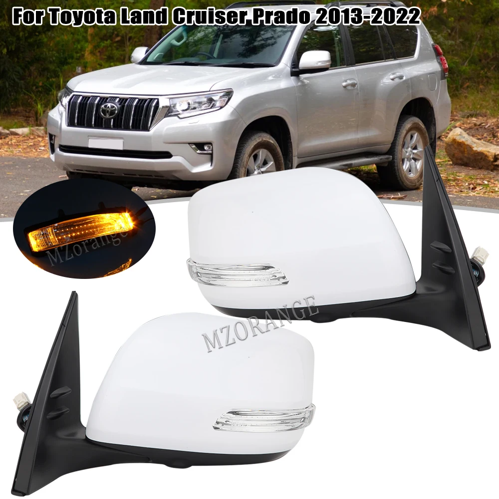 9pins Side Mirror assy For Toyota Land Cruiser Prado 150 J15 2013-2022 Heated Electric Led Turn Signal lights Fold accessories