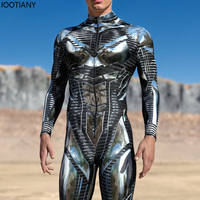 Men's Cyberpunk 3d Digital Printing Iron Man Adult Role Play Hero Bodysuit Party Cosplay Costume Bodysuit Carnival Party Outfit