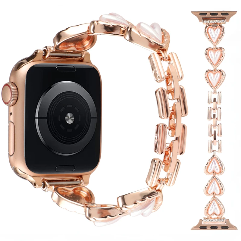 Metal Jewelry Strap For Apple Watch 10 9 8 7 46mm 45mm 41mm Ultra 49mm Women Bracelet Band For iWatch 6 5 4 3 SE 44mm 42mm 40mm