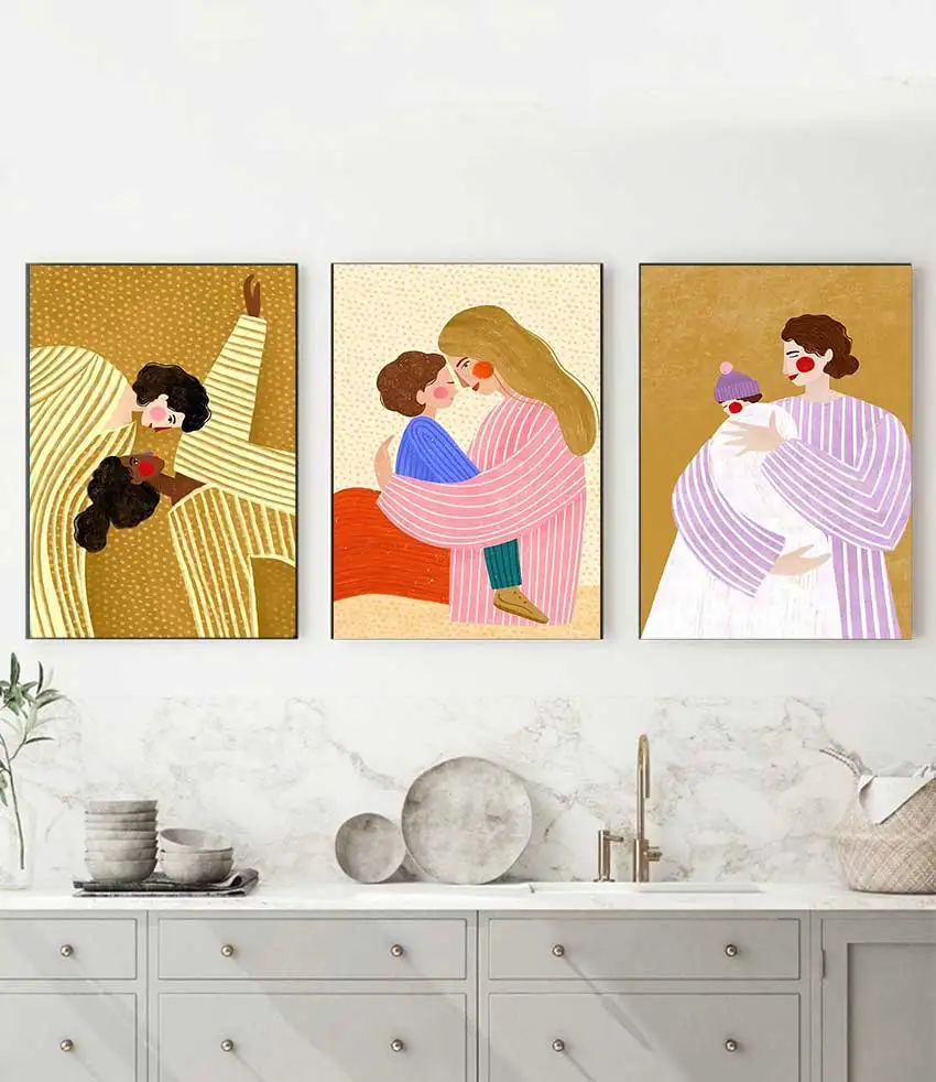 Bird Strawberry Wall Art Canvas Painting Print for Living Room Home Decor Matisse Flower Market Cat Girl