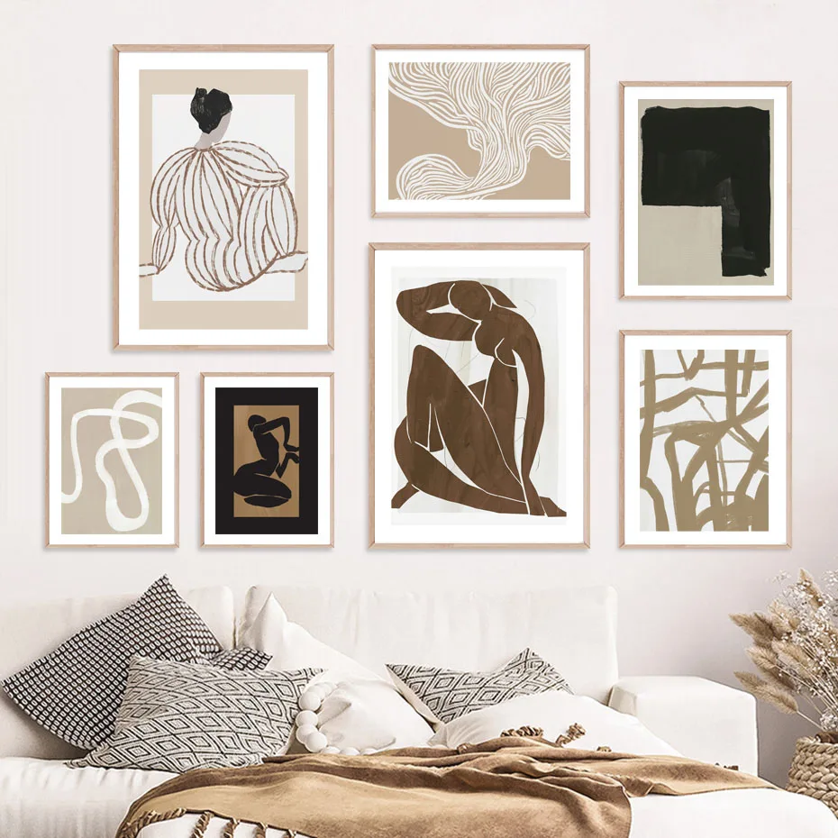 Abstract Matisse body Nude Face Line Wall Art Horse Canvas Painting Nordic Posters And Prints Wall Pictures Living Room Decor