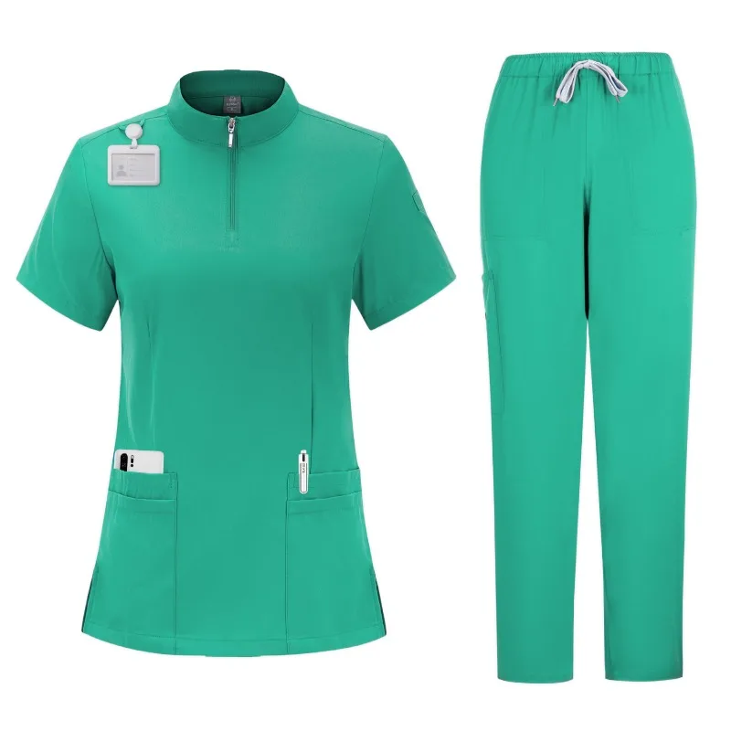 Spa Uniforms Salon Nursing Coveralls Women's Jogging Coveralls Nurse Handwashing Clothes Dentist Short Sleeve Shirt