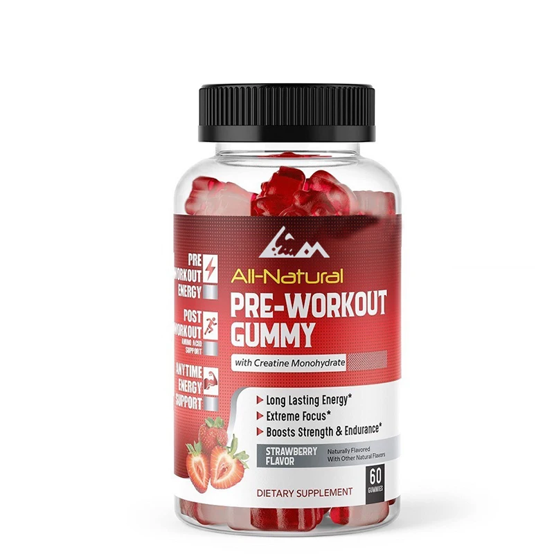 All natural vitality pre exercise gummies, containing enhanced creatine monohydrate - long-lasting energy, enhancing strength