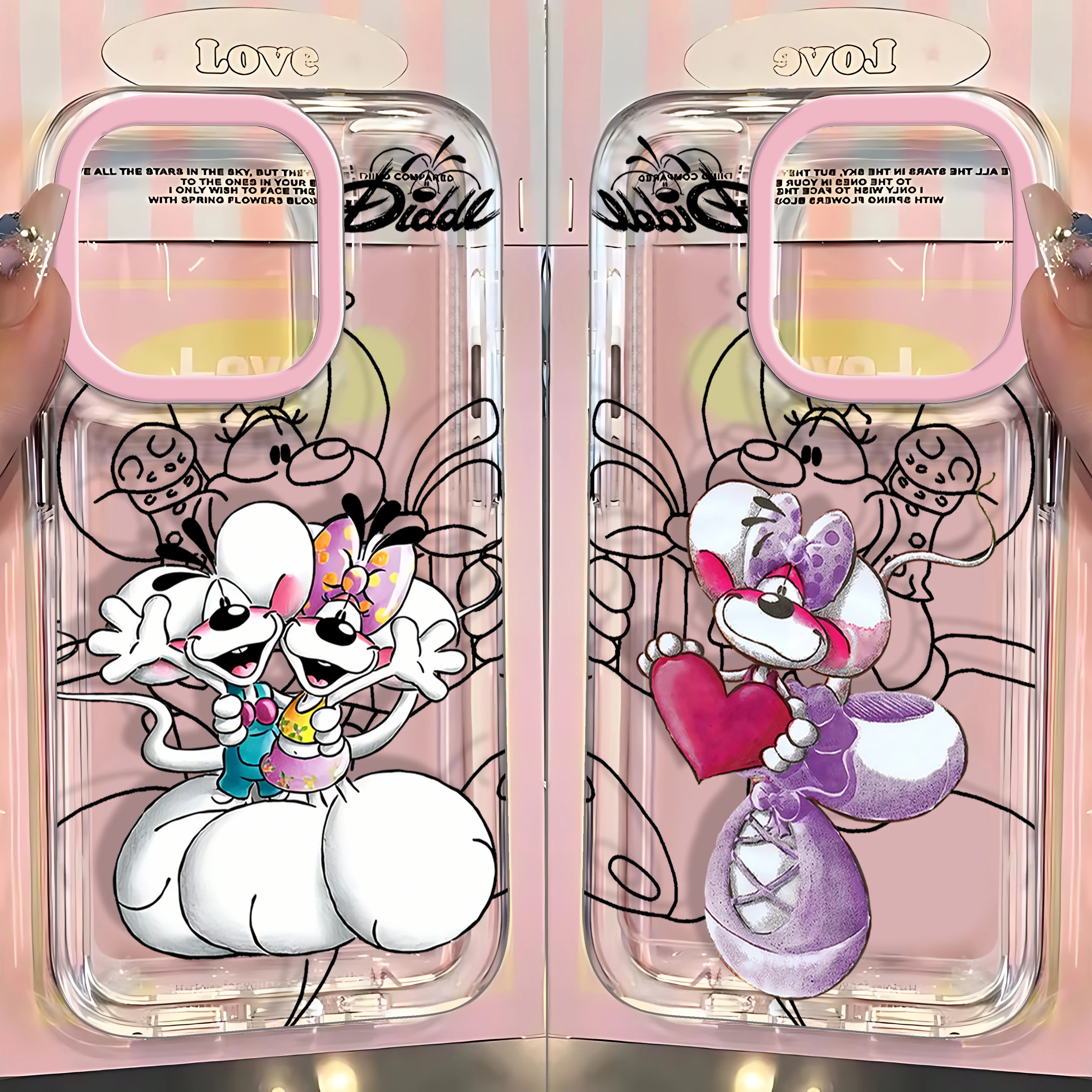 Cartoon D-Diddls Handyhülle für iPhone 17 16 16e 15 14 13 12 11 Mini Pro Max X XR XSMax 7 8 Air Plus Transparente Rückseite
