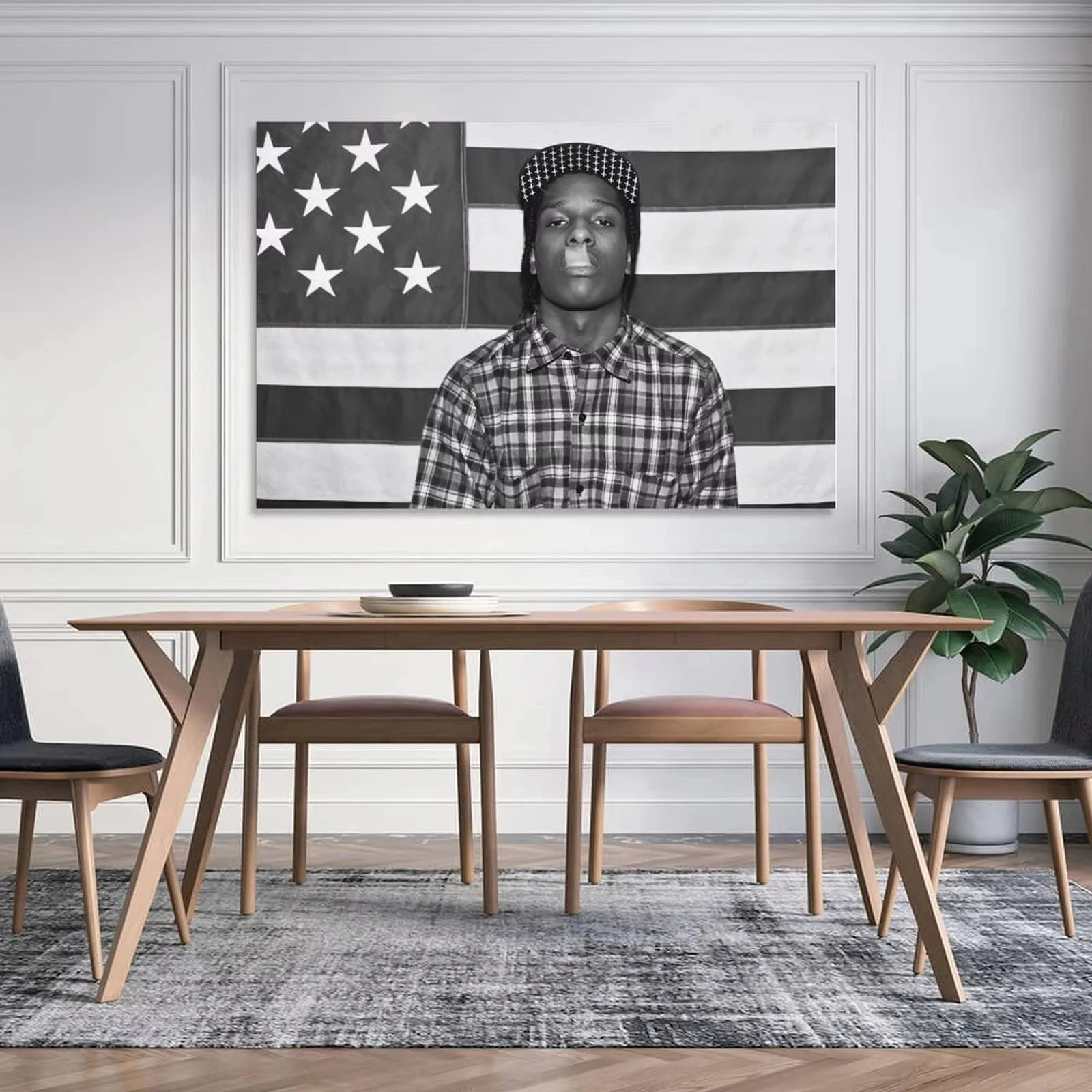 A$AP Rocky ASAP American Flag Rap Rapper Motivational Wall Art Gym Office Decor Sewing Required Inspirational Dormitory Flag