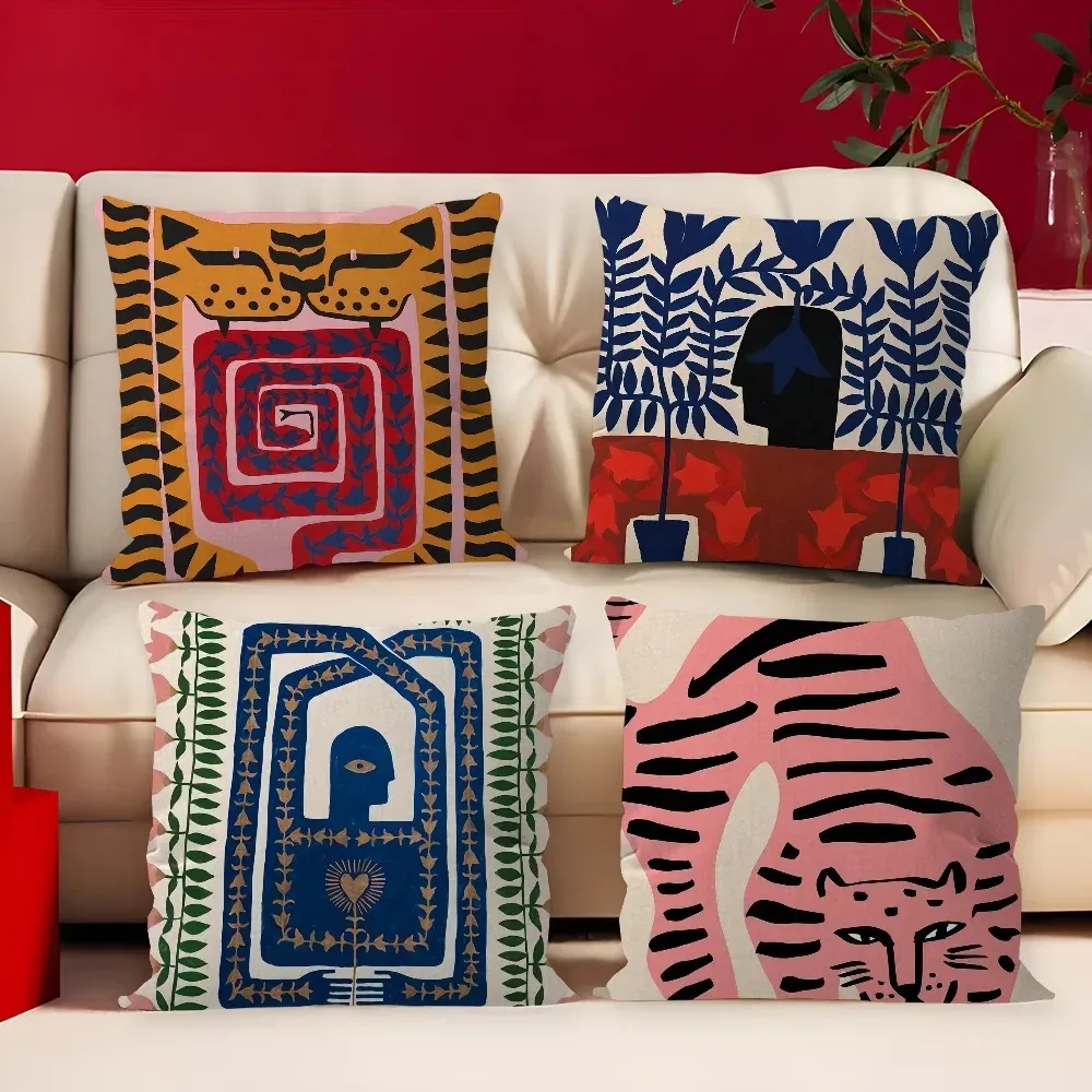 Home Decor Exotic Animals & Abstract Patterns Pillow Covers Pattern Cushion Cover Suitable for Sofa Bedroom Car Pillow Cover