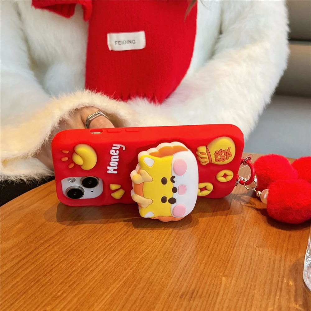 Case For iPhone 15 14 pro max cover For iphone 15pro 13 12 11 Protect Dragon Soft Cartoon Cover Holder Silicone New Year Gift image 4