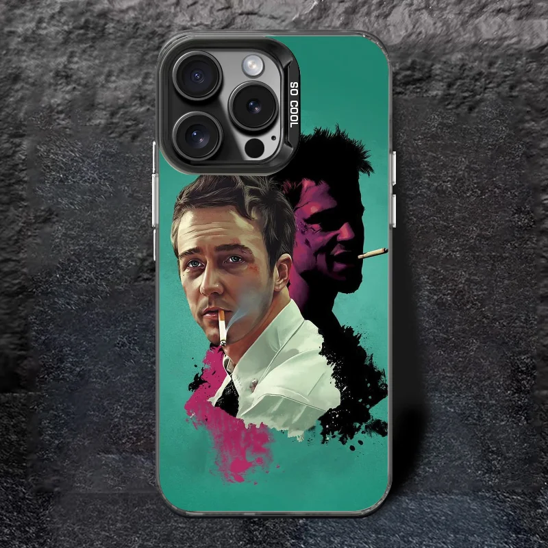 Movies Fight Club Phone Case Phone Case IMD Color Silver Shell For IPhone 16 15 14 13 12 11 Pro Max Plus