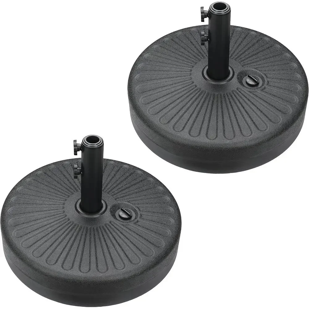20 Heavy Duty Round Base Umbrella Stand for Outdoor Use - 50lbs Capacity, Black