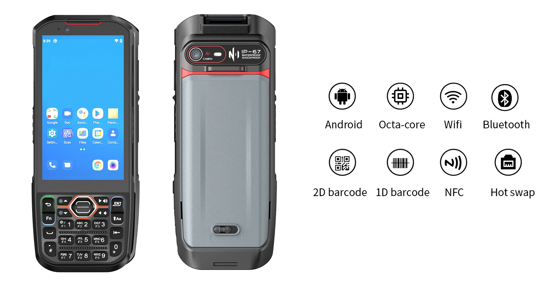 Effon TA01 Android 13.0 4.2 Inch 64G Handheld Data Terminal with 2D Barcode Scanner NFC  for Retail & Logistics Express Instock