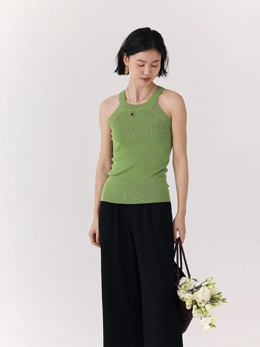 

Женский вязаный топ-майка HeyDr из серии Acetate: летний, универсальный, из смесового лиоцелла, модный, для повседневной носки