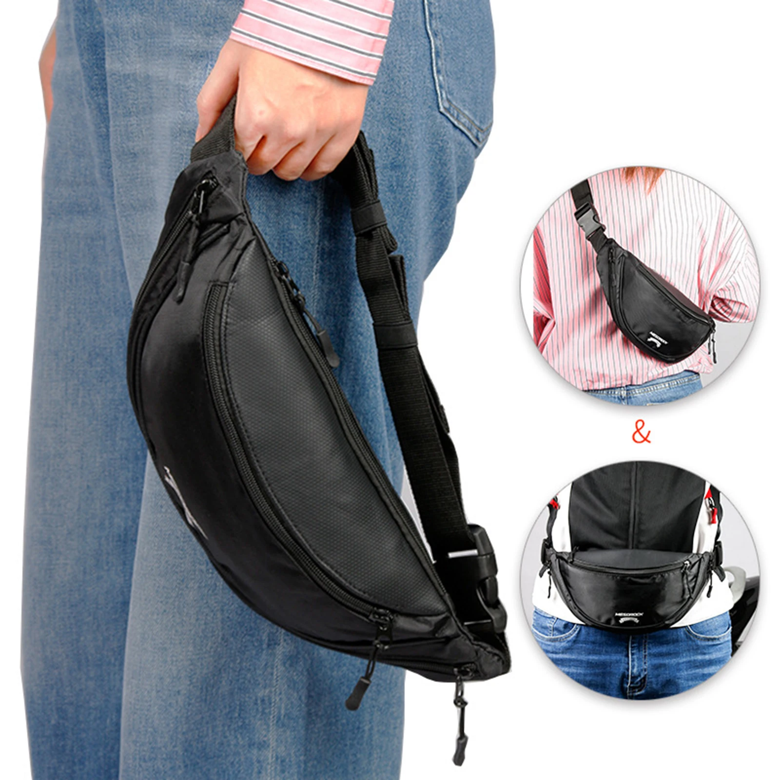 Black Oxford Rear Seat Safety for Motorcycle Cycling Children
