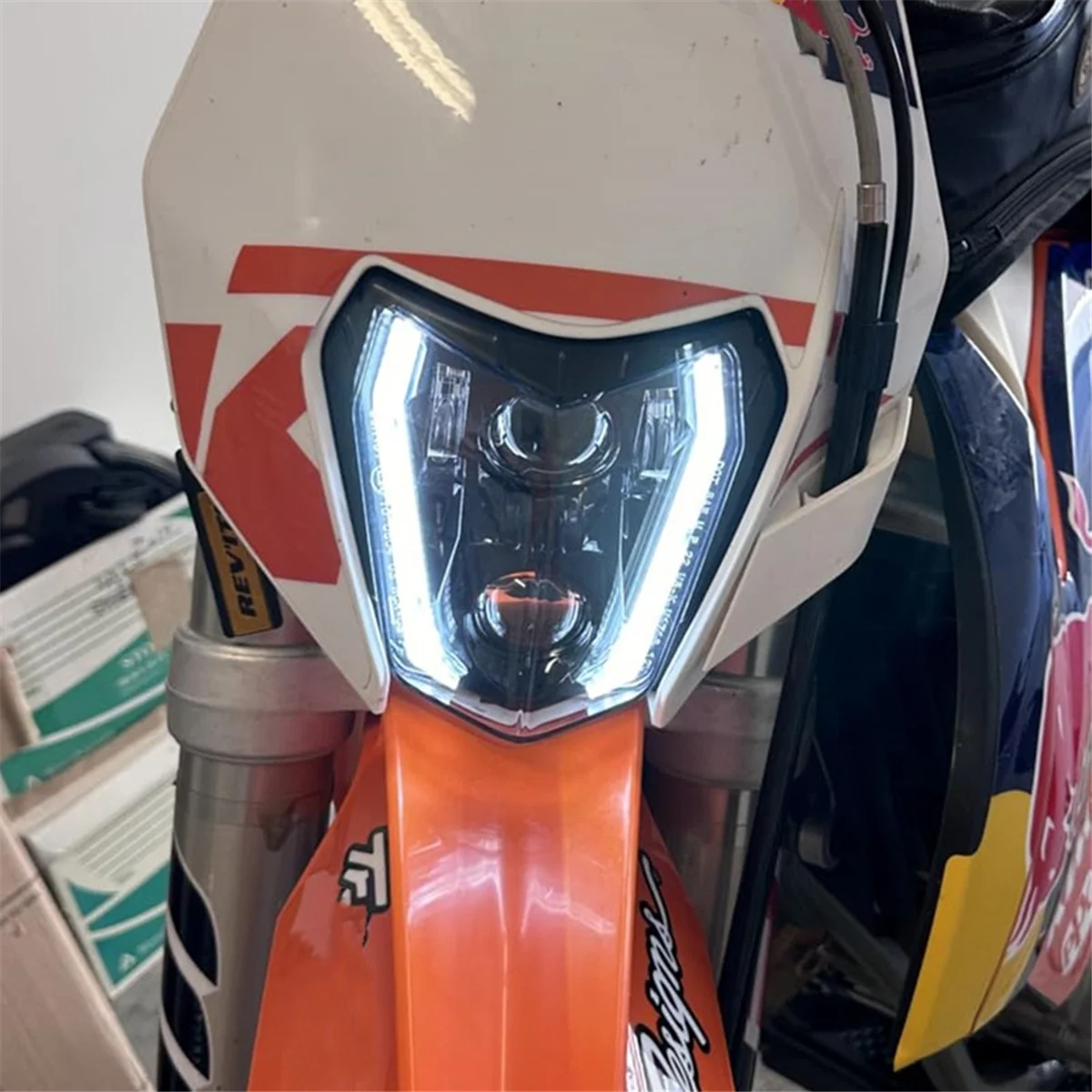 ABAN Dirt Bike LED Headlight with High Low Beam for Motorcycle EXC 300 XC XCF XCW XCFW SX SXF 125 250 300 350 450 500