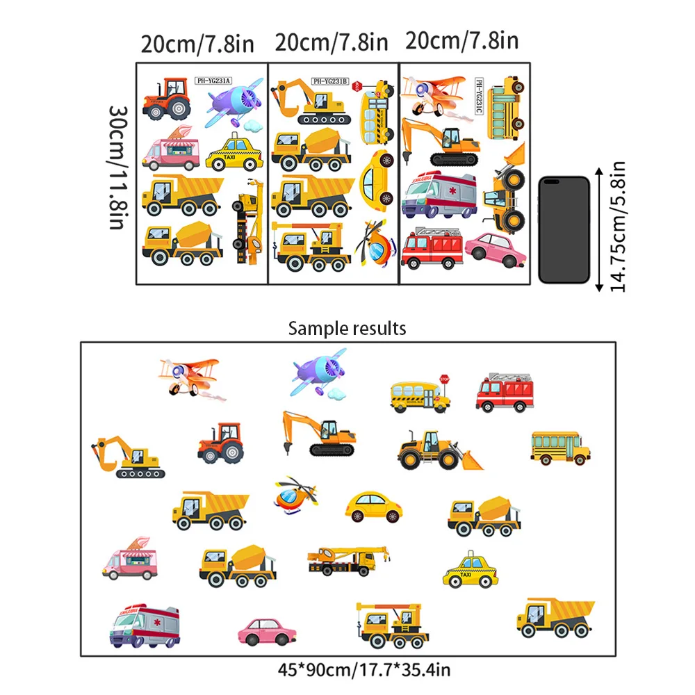 Luminous Car Wall Sticker 21Pcs Set Day Night Dual Color Glow in Dark Truck Airplane Decals for Boys Bedroom Home Decoration view 5