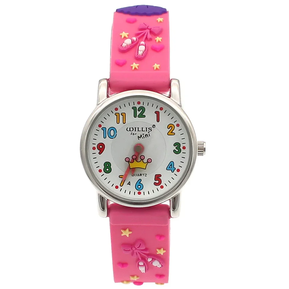 High Quality Cute Crown Girls Watch Cartoon children watch girls Rubber kids watches Silicone Quartz Wristwatches A29