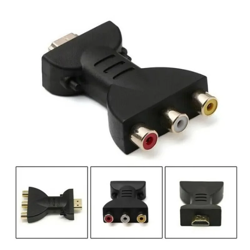 HDTV To AV Audio Video Converter 3RCA Red White Yellow Connector For HD TV Box DVD Player PAL NTSC Switch Support Home Theater