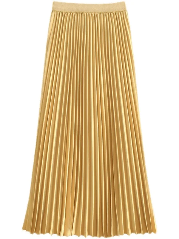 

Commuter Versatile Pleated f-skirt Women's 2025 Spring New Sweet Sle Pleated Skirt High Waist Meat Concealment A-word Skirt