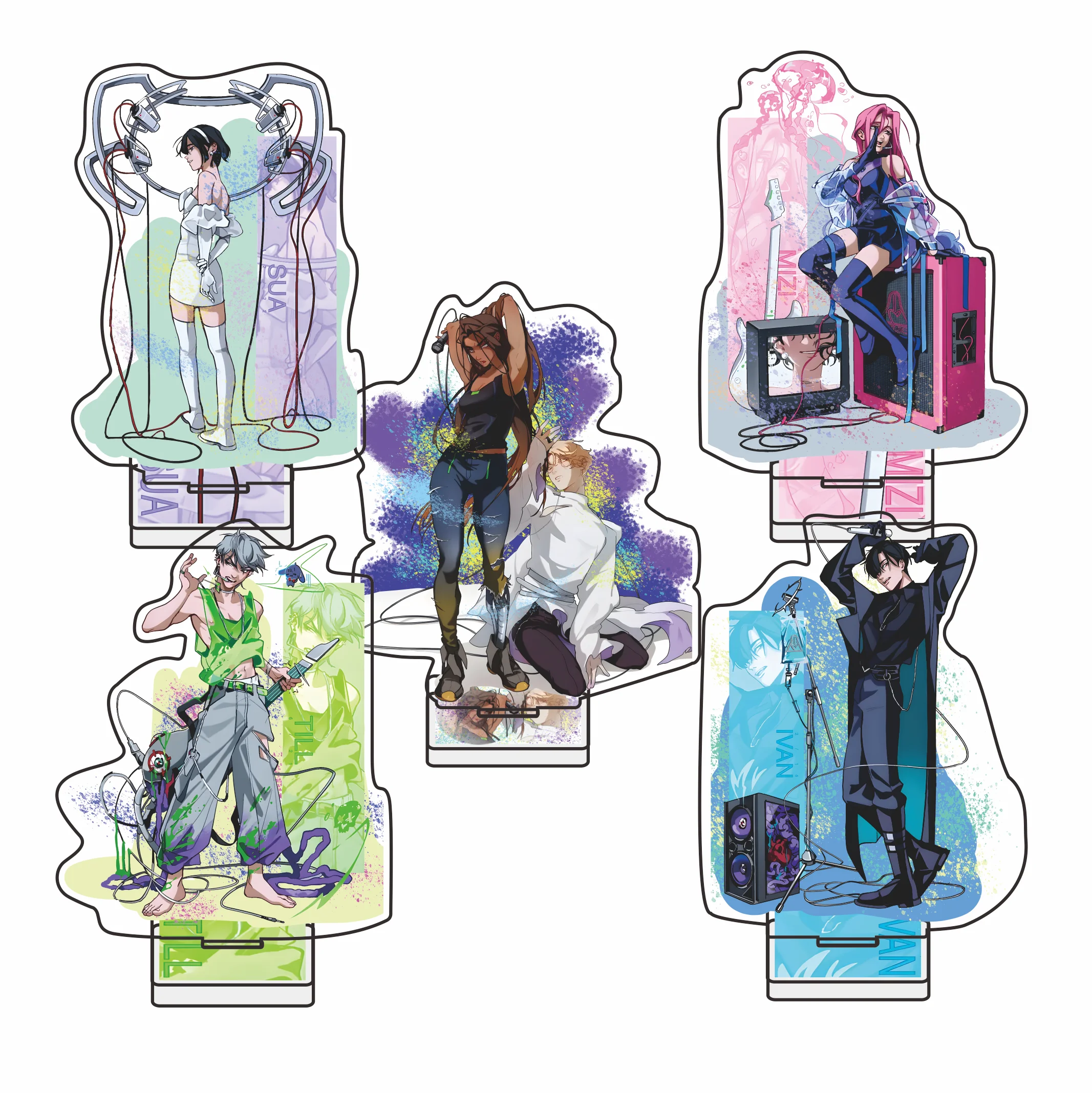 Hot Anime ALIEN STAGE Acrylic Stand MIZI SUA TILL IVAN LUKA Figure Desk Decor Fans Keychain Gift Couple Standee  Gift