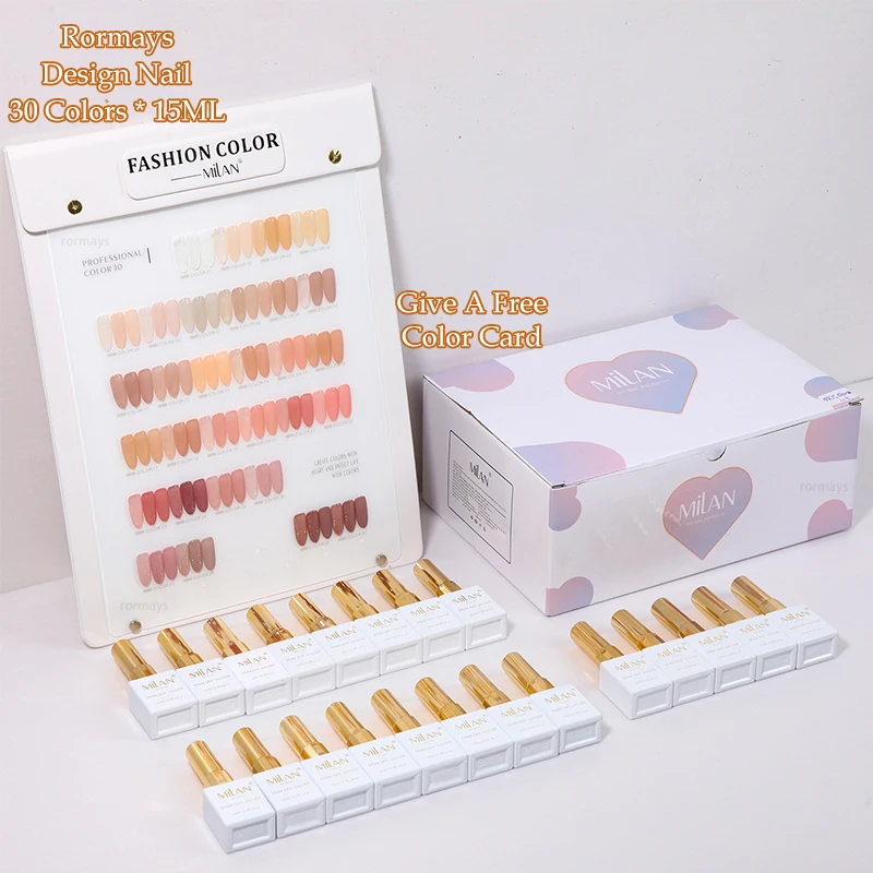 Rormays Ice Nude gel Lucidatura 30PCS Misto Clearcoat Cream Albicocca Semi Permanente Gelatina Colore Nail Salon Ultravioletto Gel Rosa