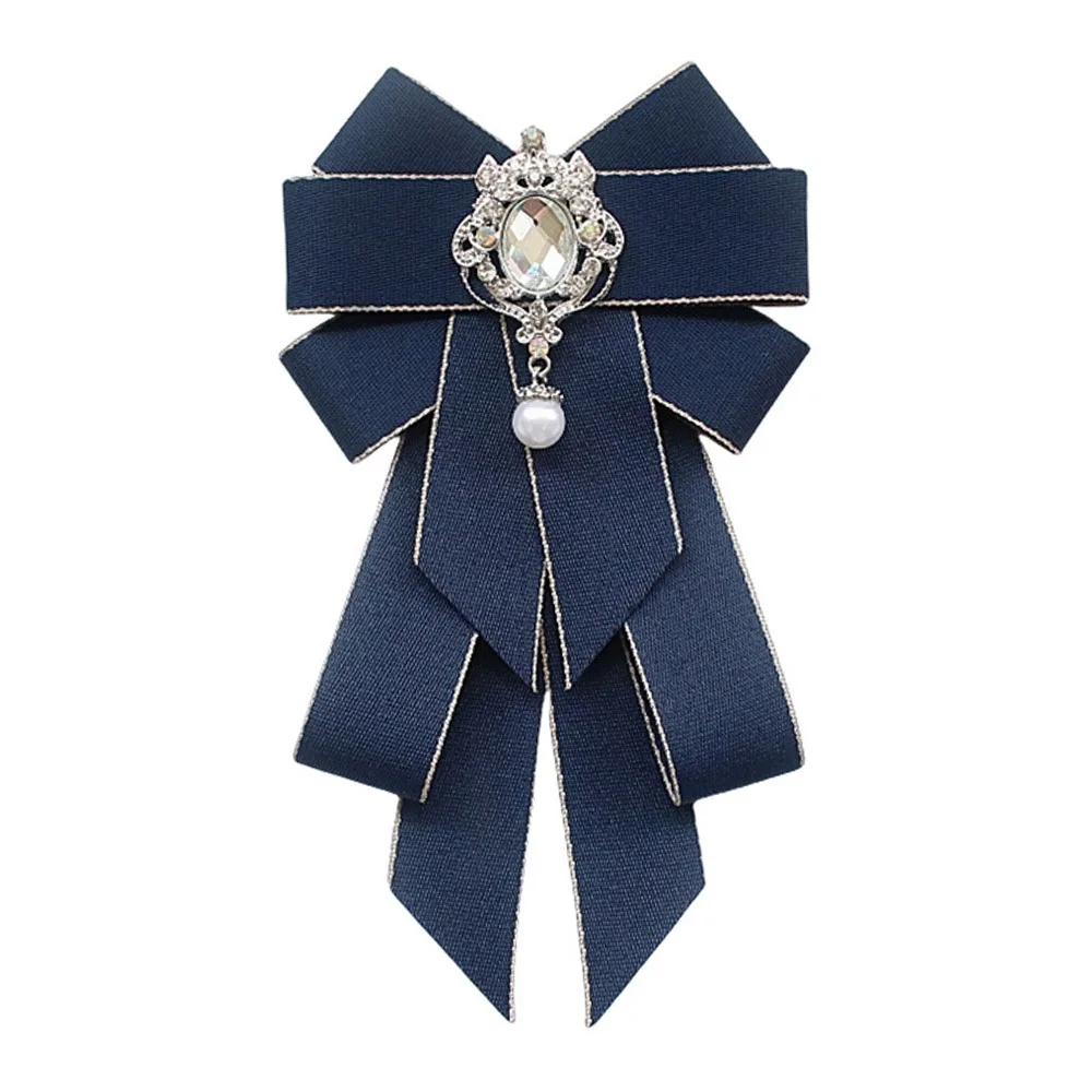 

Back Pin Bow Ties Jewelry Accessories Back Adjustment Strap Pearls Collar Flower DIY Neck Decoration Crystal Rhinestone Bowtie