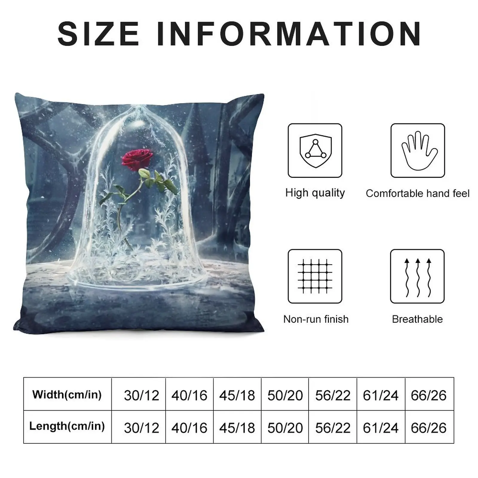 Enchanted Rose Throw Pillow autumn pillowcase Luxury Pillow Case Couch Cushions pillow