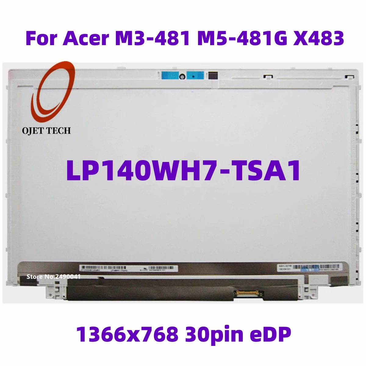 

14 Inch Laptop LED Screen LP140WH7-TSA1 LP140WH7-TSA2 For Acer M5 481G 481T 841T M3-481 X483 LCD Matrix Display Panel 30Pin