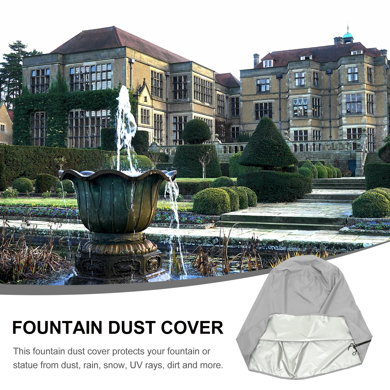 

Garden Fountain Cover Durable Waterproof Oxford Cloth Dustproof Weather Resistant Outdoor Fountain Protector Round Covers