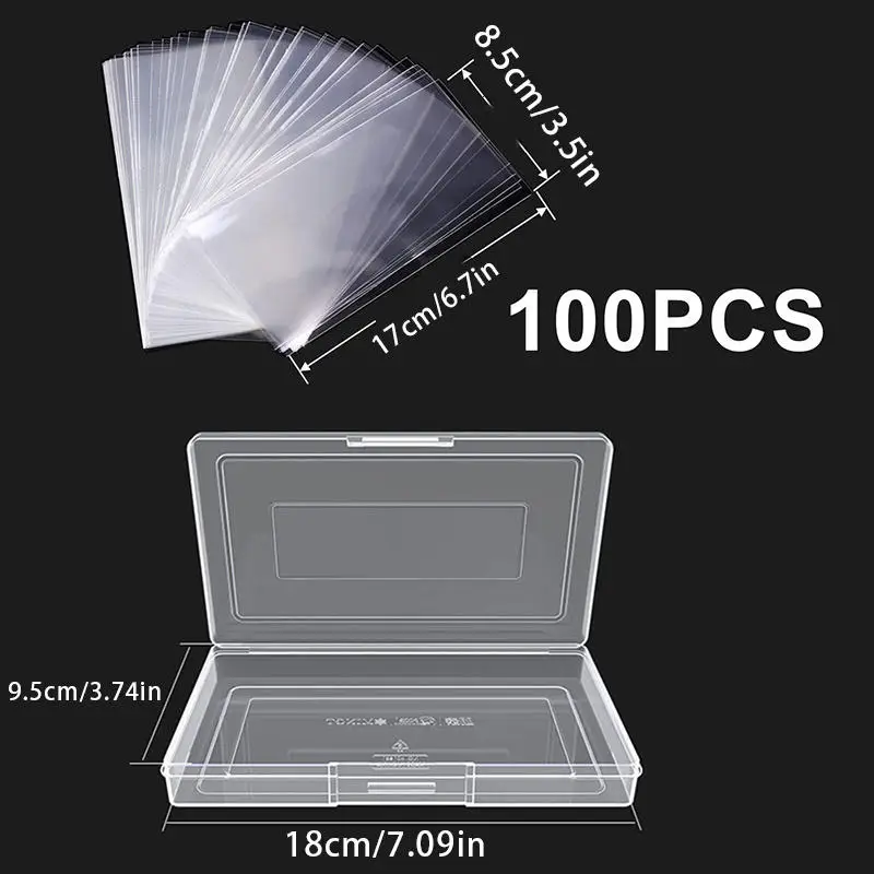 1set Paper Money Album Banknote Case 100pcs PP Storage Bag Collection Box Display Holder Plastic Box With Storage Bags