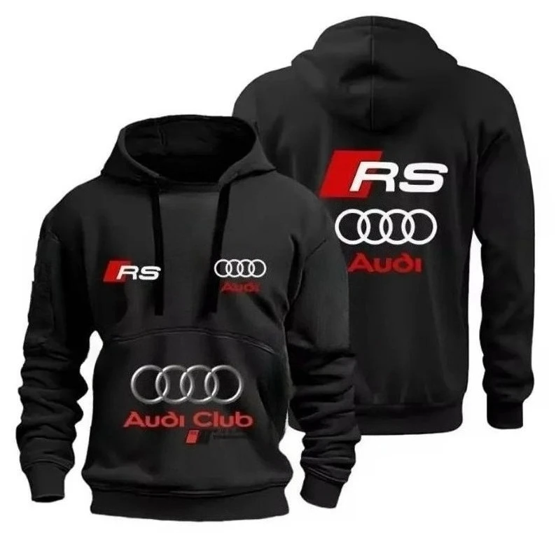Novo masculino audi rs racing team de manga comprida audi club soft-shell moletom com capuz tamanho S-4XL para entusiastas de carros