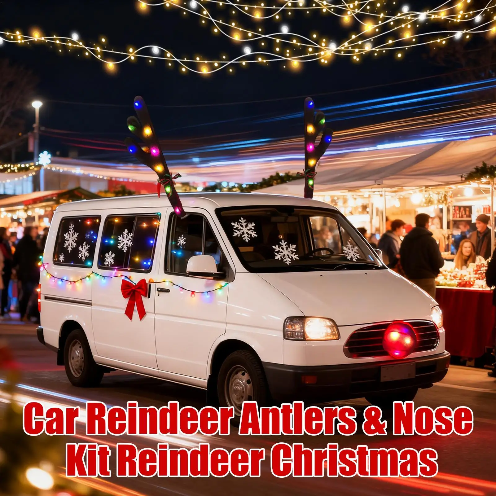 

Christmas Lights For Cars Cute LED Holiday Supplies With Jingle Bells Christmas Car Decor For Travel Daily Special Occasions