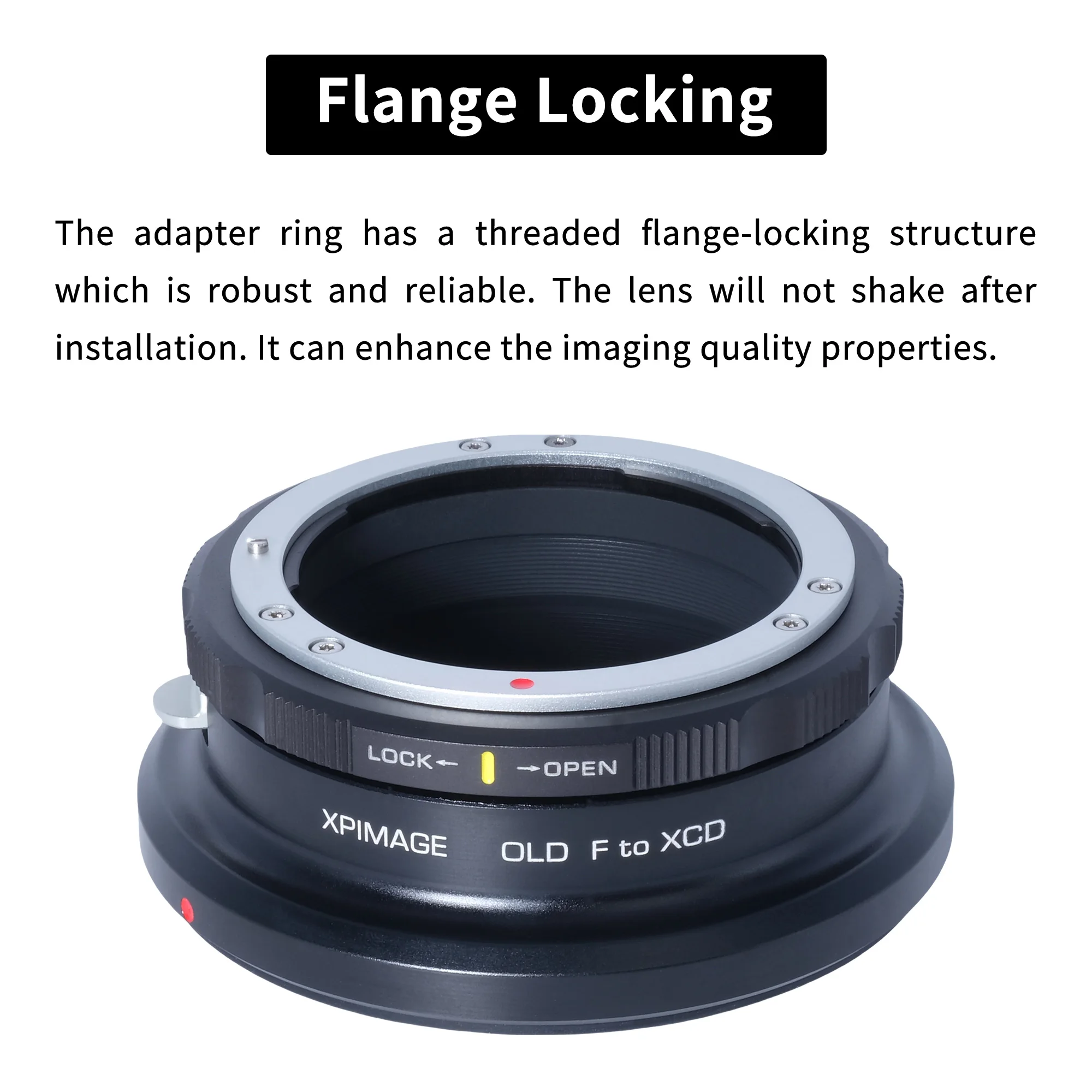 XPIMAGE F to XCD Lens Mount Adapter Ring Compatible with Nikkor F AI AIS Lenses for Hasselblad X System Cameras X1D X2D