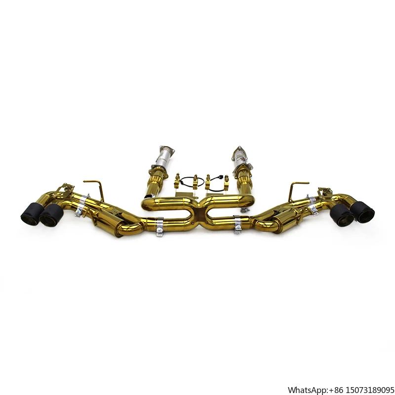 ODM  SUS304 Catback Heat Shield Straight Downpipe for  C8 2019-2023 Auto Race Factory Valve Exhaust System