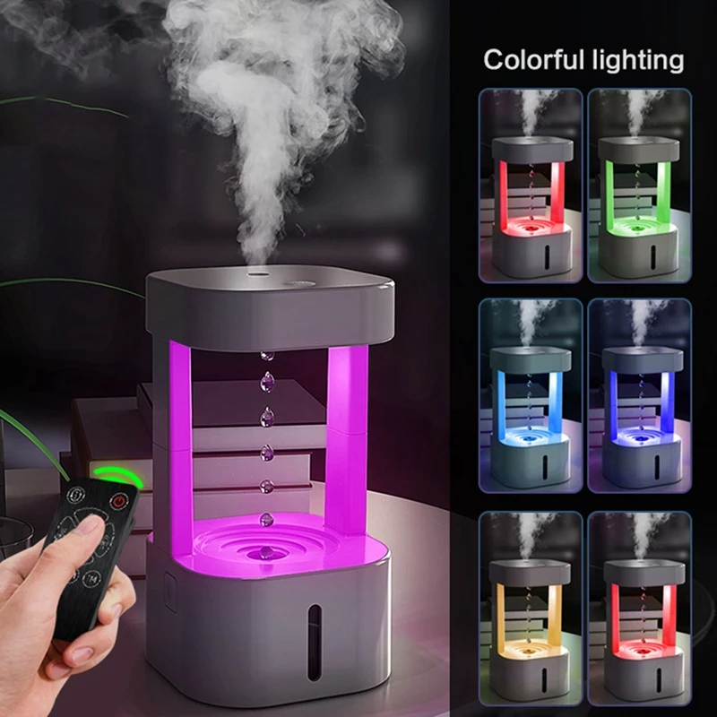 مرطب USB محمول قطرة ماء ، ناشر مضاد للجاذبية ، صانع ضباب عطري لغرفة النوم ، ضوء أبيض ، متين ، من من من من من الخارج