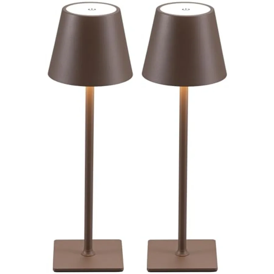 

2 Pack Cordless Table Lamp, Portable LED Desk Lamp, 4000mAh Battery Operated, 3 Color Stepless Dimming Up, for Restaurant/Bedro