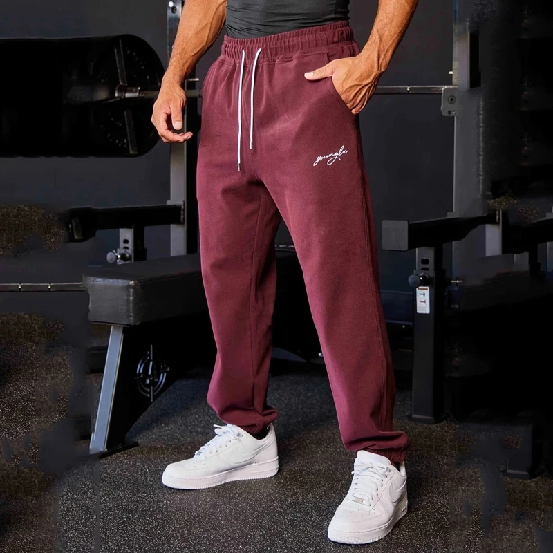 Pantalones de chándal para hombre, Pantalón deportivo informal de cintura media con cordón, para correr, gimnasio, entrenamiento, novedad de otoño e invierno