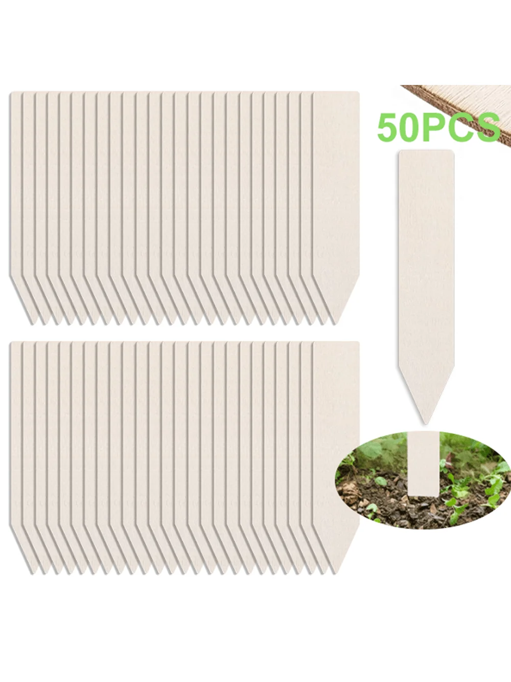 Plant Labels 4 Inch 20/50Pcs Wood Plant Name Tags for Seedlings Garden Labels Markers Nursery Plant Tags Seed Labels Plant Label