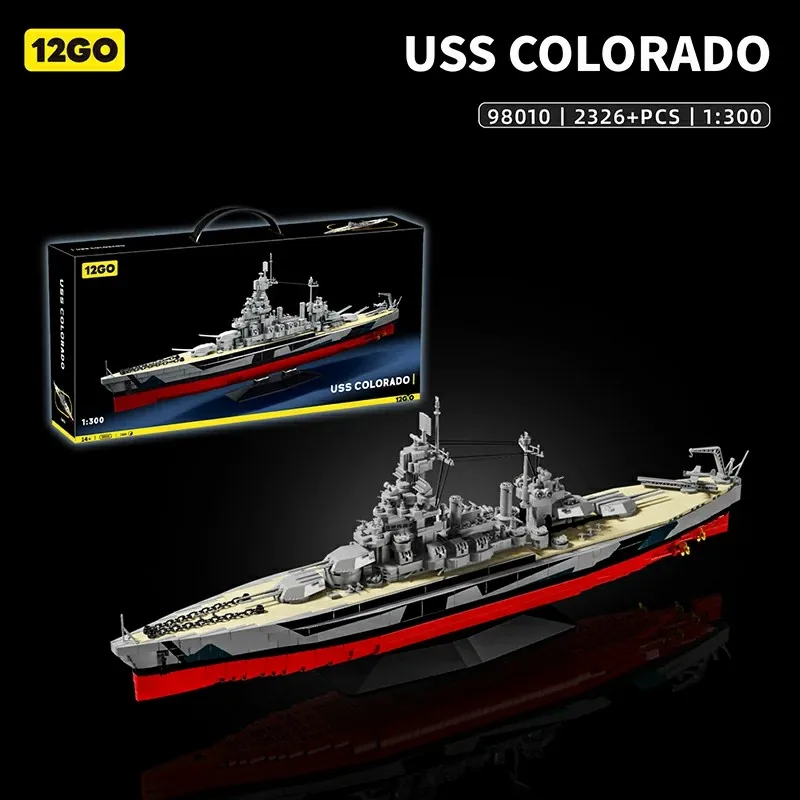 

2686PCS Military WW2 USS Colorado 1:300 Battleship Building Blocks Model Collection Display Assembly Brick Toys Adults Boys Gift