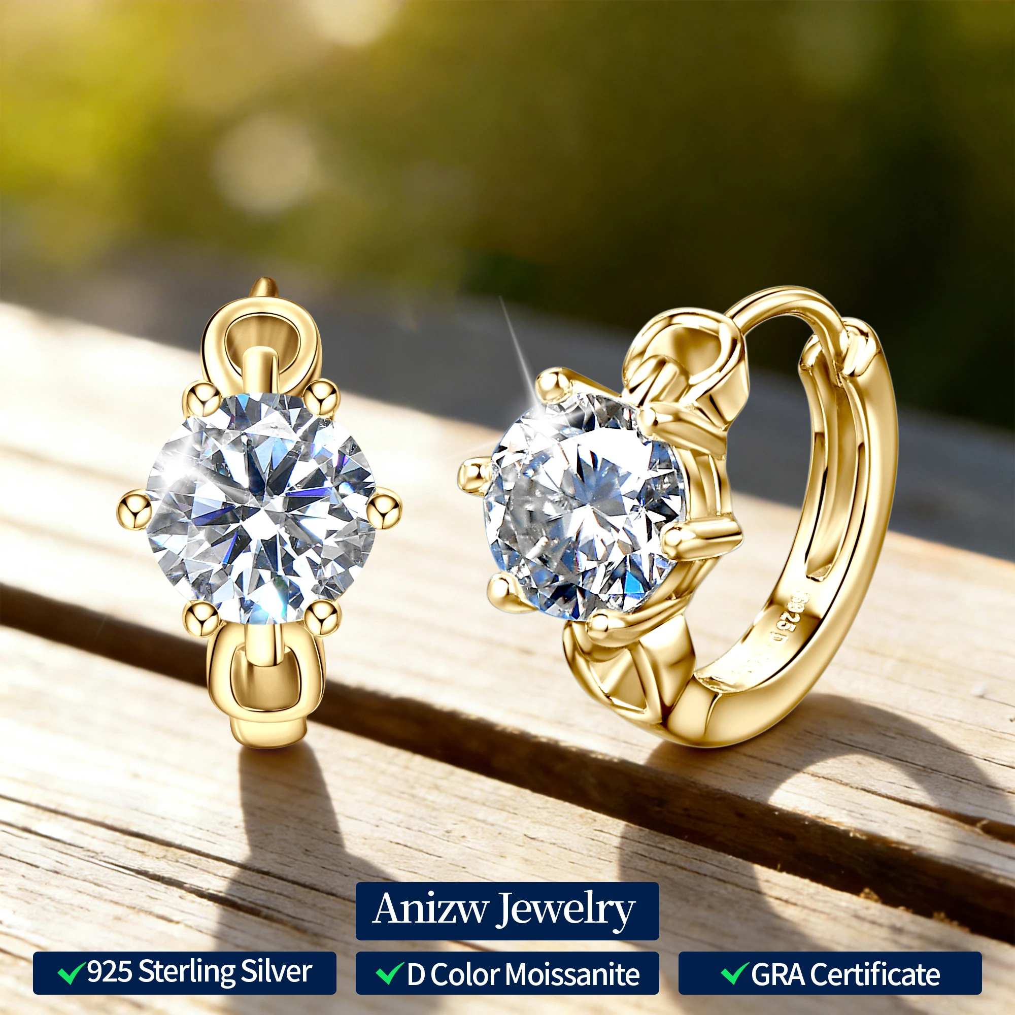 

Новинка 2023 года, серьги-кольца 2,0 карата D с муассанитом для женщин, серьги-кольца из серебра 925 пробы, сверкающие 6,5 мм, 1,0 карата, лабораторные серьги с 6 когтями, ювелирные изделия