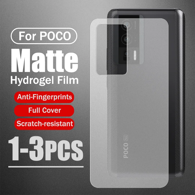 1-3PCS Matte Back Hydrogel Film For Poco F5 Pro X5 X3 Nfc M3 F4 Gt For Xiaomi A3 Protection No Glass Full Cover No Fingerprints