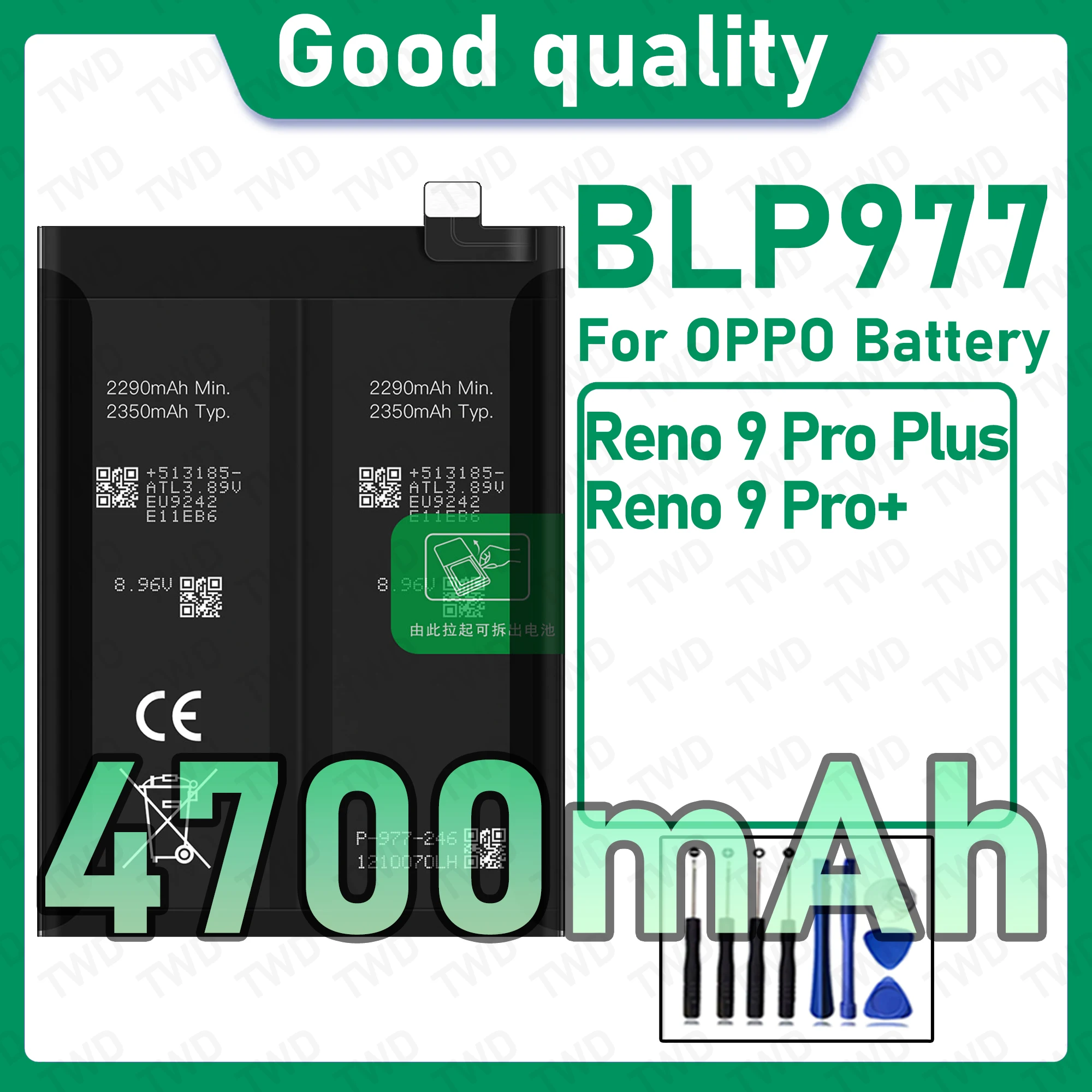 BLP977 Brand New High Capacity Rechargeable Li-ion Replacement Battery For OPPO Reno9 ProPlus Reno9 Pro+ Bateria+Free Tools