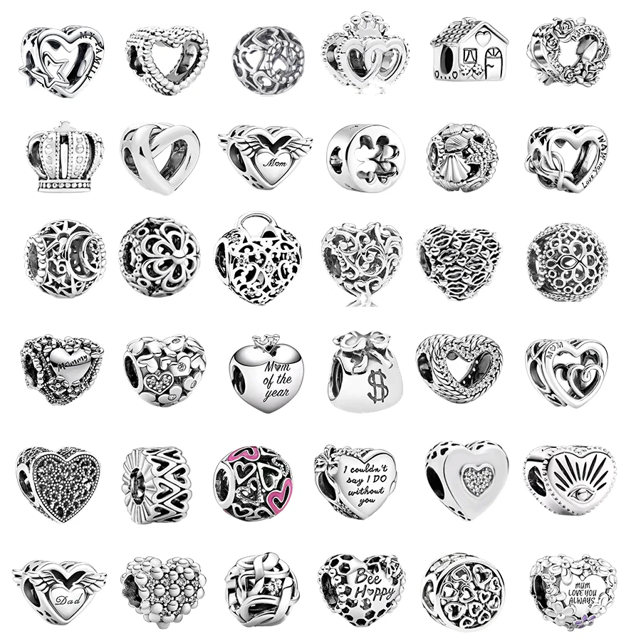 

Hot Sale Silver-Plated Little House、Beaded Open Heart、Mom Daisy Heart Charm Beads Fit Original Europeans Bracelet Jewelry Gift
