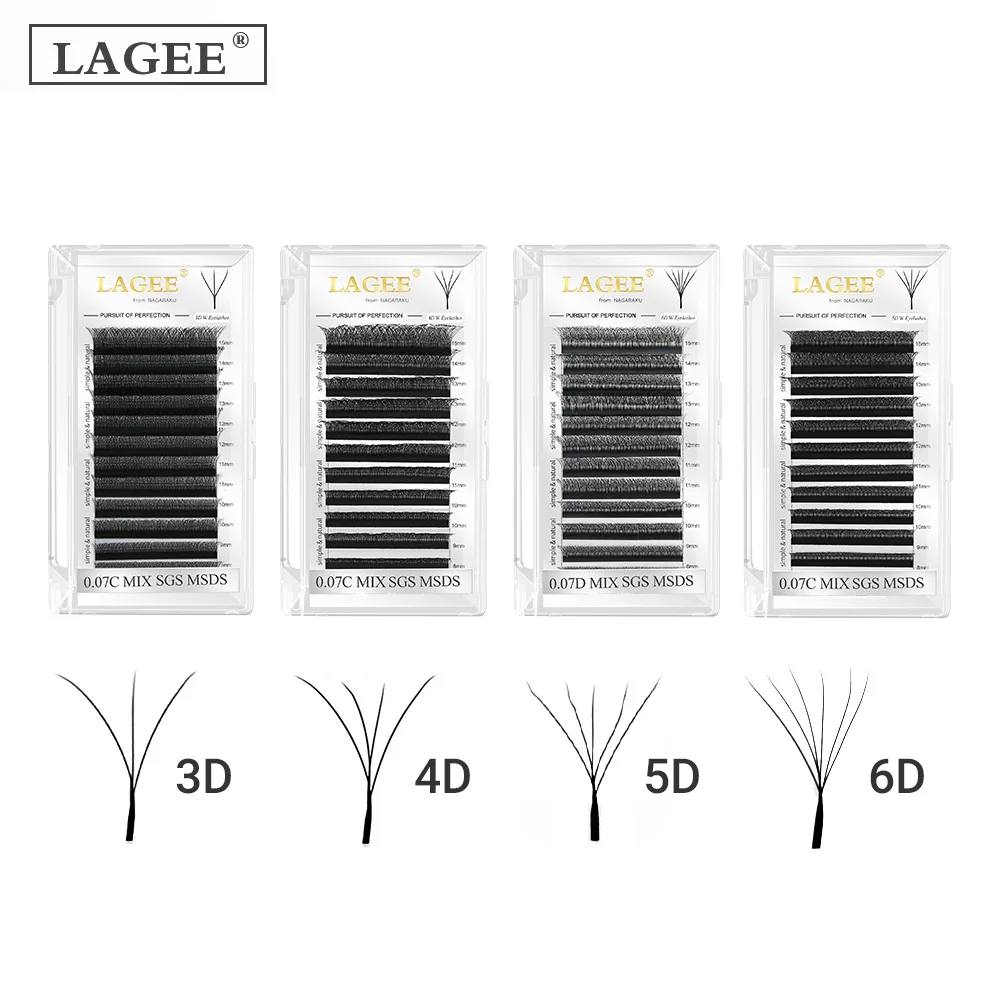 Lagee 3d 4d 5d 6d w forma extensões de cílios pré-fabricados volume fãs cílios trevo flor autofan cílios postiços de nagaraku