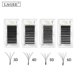 LAGEE 3D 4D 5D 6D W Shape Eyelash Extensions Premade Volume Fans Lashes Clover Bloom Autofan False Eyelashes from Nagaraku