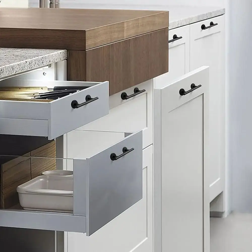 무타공 자가접착 도어 핸들 알루미늄 합금 라이트 럭셔리 주방 캐비닛 핸들 유럽 스타일 모던