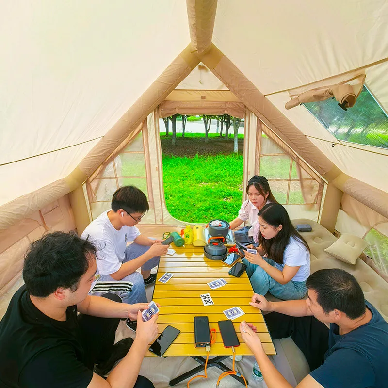 Outdoor inflatable tent open wind and rain resistance and bold air column camping equipment