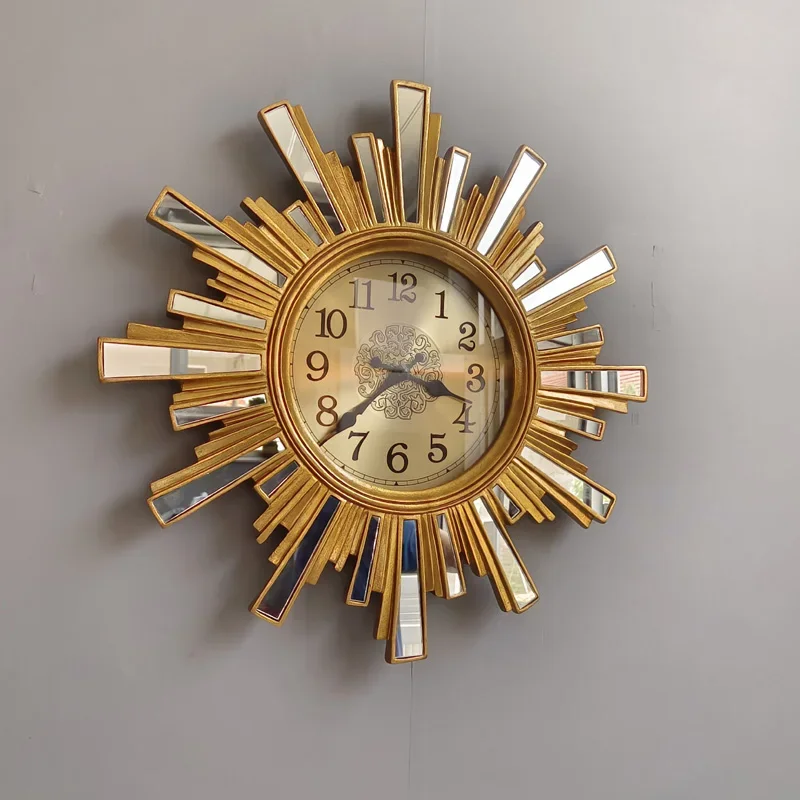 Batterie Unique Wall Clocks Gold Premium European Design Luxury Wall Clocks Christmas Living Room Wandklok Bedroom Stuff